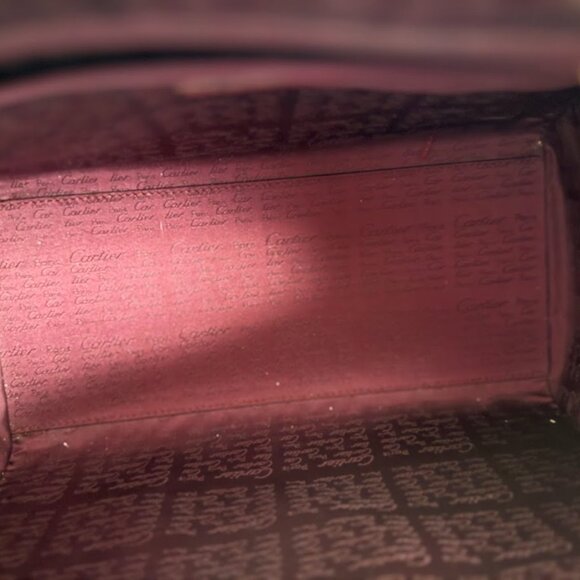 Vintage Must de Cartier Burgundy Boston Handbag Gold Hardware - Picture 10 of 12